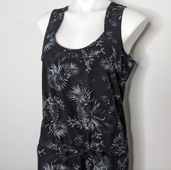 FIG Clothing black floral drawstring waist active dress M - Picture 3 of 11